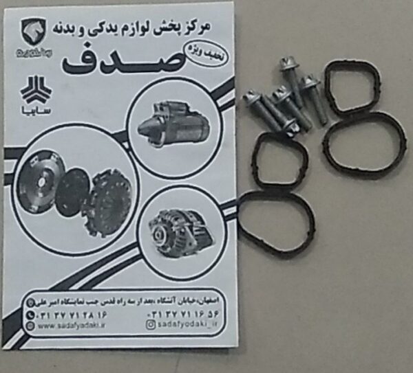 پک واشر لاستیکی بین اویل کولر و اویل ماژول دنا طرح BPS به همراه پیچ ایساکو
