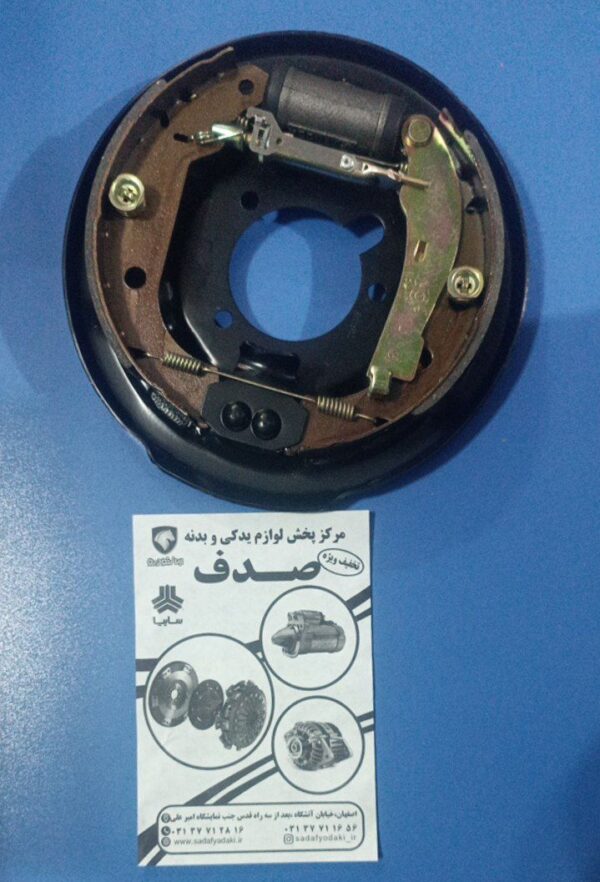 طبق کامل ترمز چرخ عقب چپ پژو 405 با ABS ایساکو